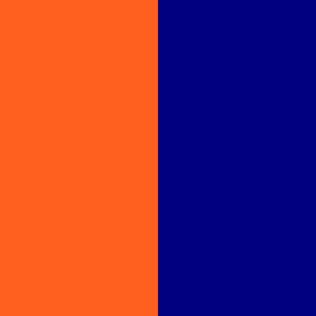 orange fluo/bleu marine