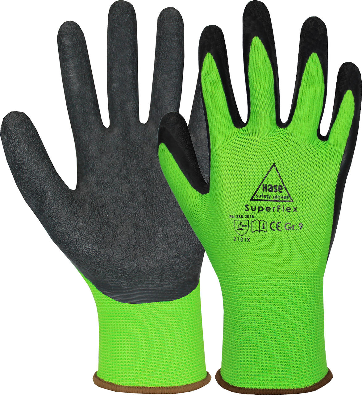 HASE SUPERFLEX Gant de montage green polyester/latex