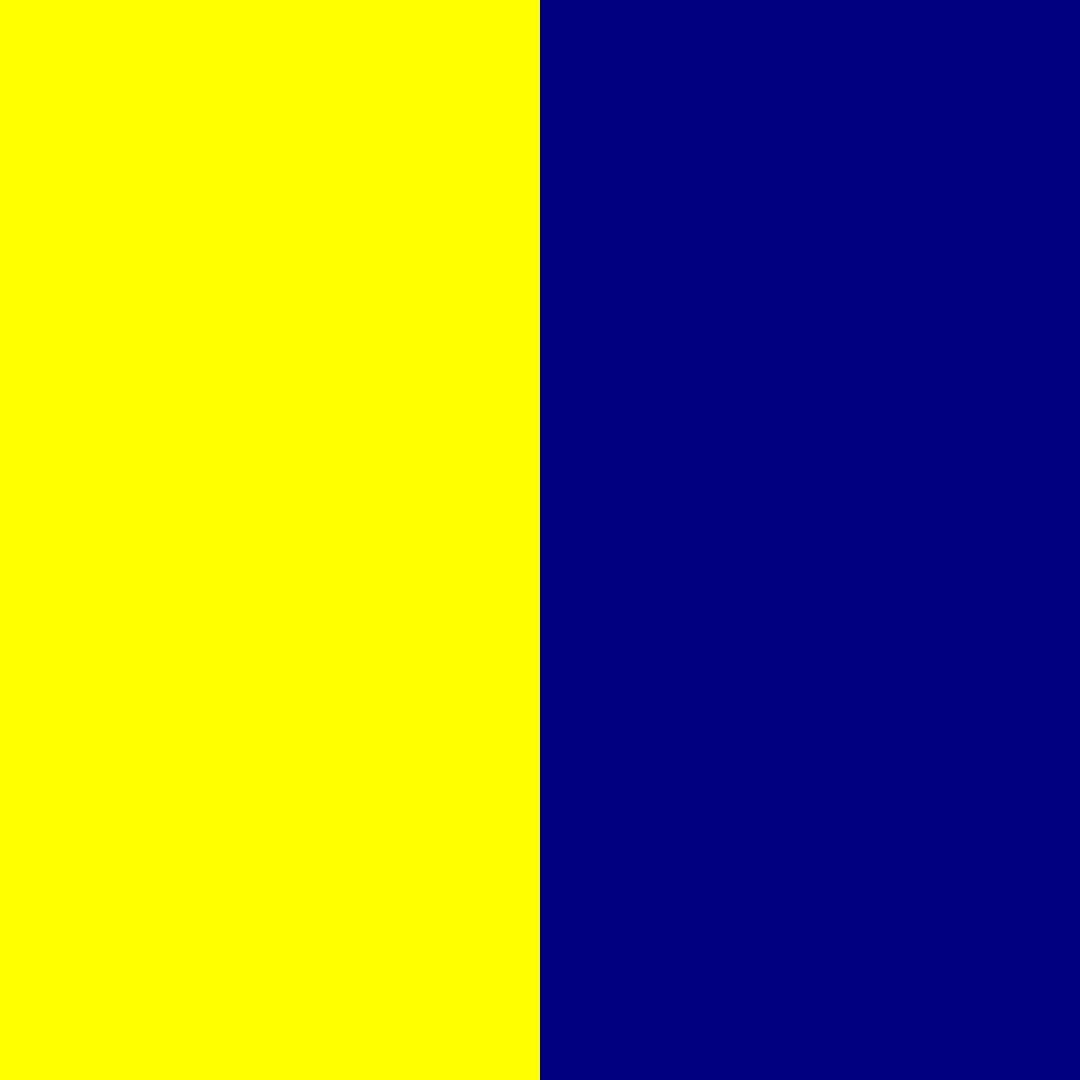 jaune fluo/bleu marine