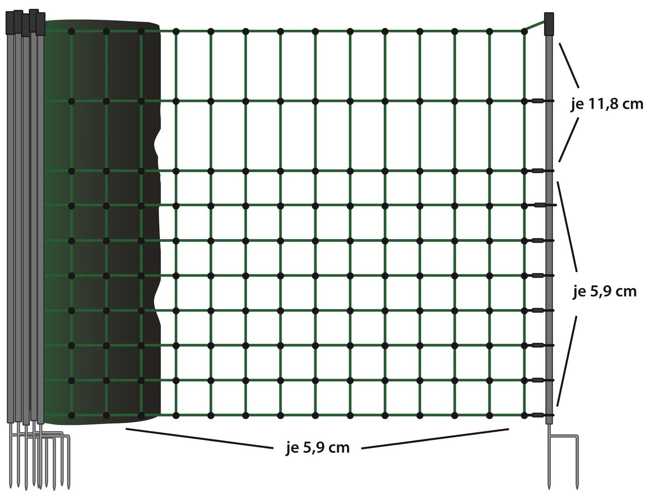 Kerbl Filets pour lapins 65 cm x 50 m double pointe