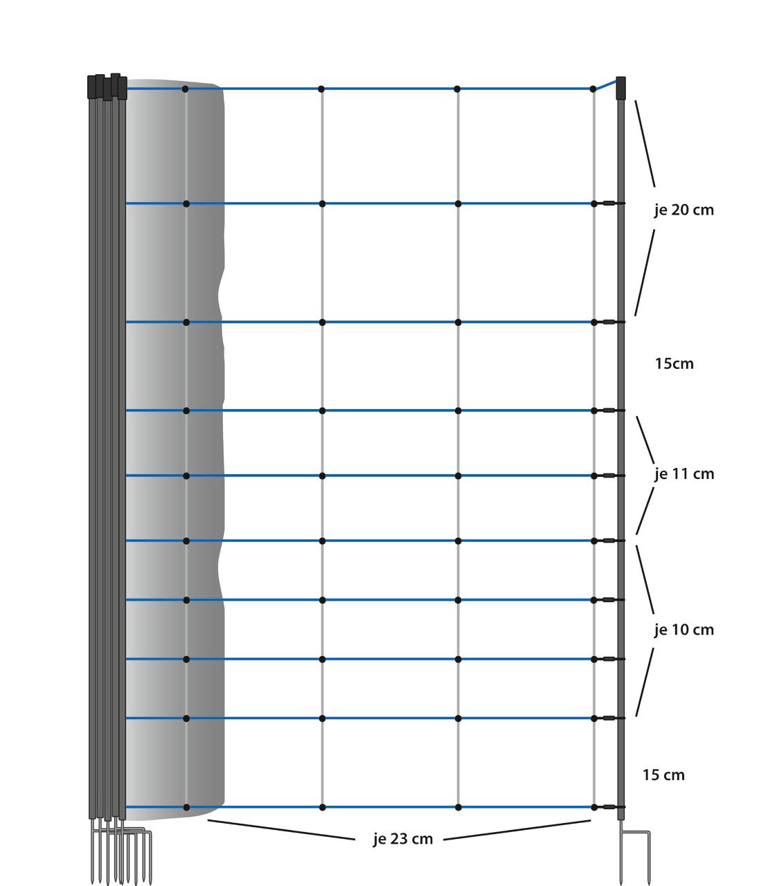 AKO OviNet Maxi 122 cm, double pointe, 50 m