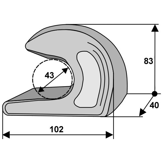 Crochet d'attelage détaché pour chargeur frontal