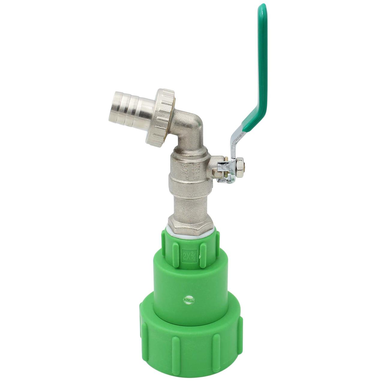 Adaptateur IBC avec robinet à boisseau sphérique métallique