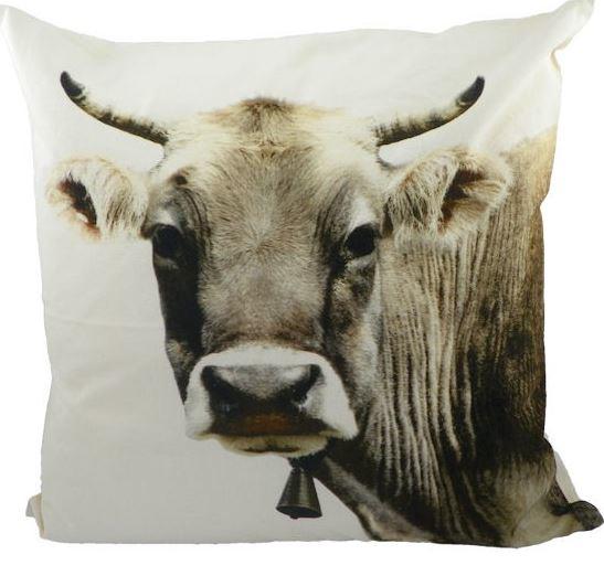 Mars & More Coussin en toile "Vache suisse"