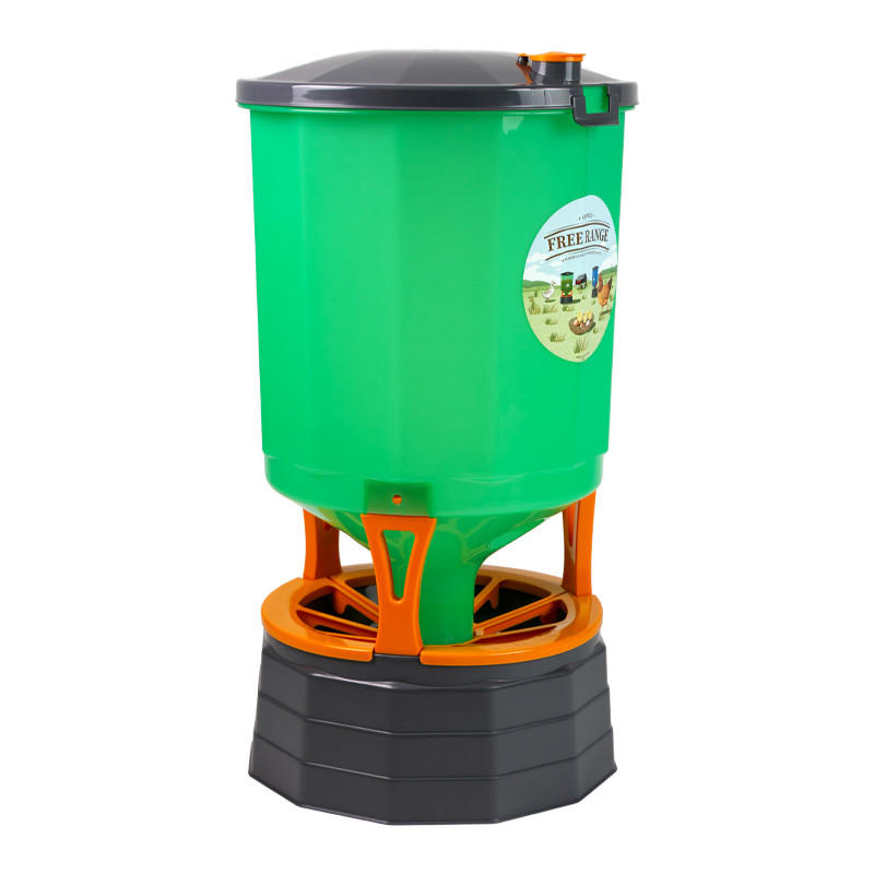 Distributeur automatique de nourriture sur pied pour volailles, 35 L